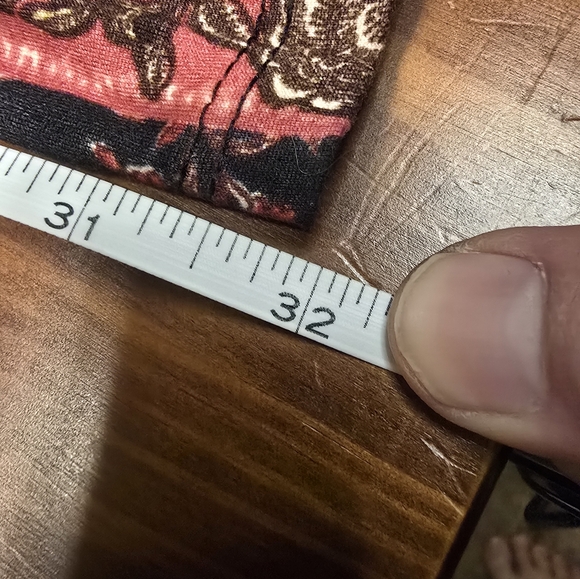 Mono B Floral Print Flare Leggings Bohemian Boho Red Beige Yoga Pants Women's 3X - Picture 4 of 5